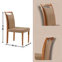 Mesa Noronha 180cm Tampo Com Vidro Laqueado Com 6 Cadeiras Linho Palha Imbuia Natural Off White - 2