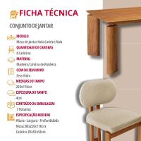 Mesa De Jantar Nala 220cm Madeira Tampo Laminado 8 Cadeira Nala Linho Off Imbuia Natural - 7