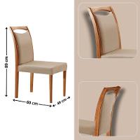 Mesa Noronha 180cm Tampo Com Vidro Laqueado Com 6 Cadeiras Linho Premuim Imbuia Natural Off White - 3