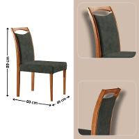 Mesa Ane 180 Tampo Com Vidro Laqueado Com 6 Cadeiras Livia Jade Off White Imbuia Natural - 3