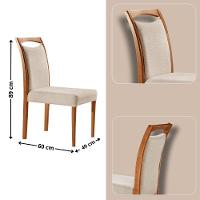 Mesa Ane 180 Tampo Com Vidro Laqueado Com 6 Cadeiras Livia Linho Off White Imbuia Natural - 3