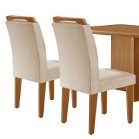 Mesa Olimpia 120 Mdf Com 4 Cadeiras Carol Veludo Creme Naturalle - 7