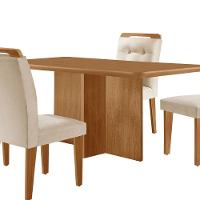 Mesa Olimpia 120 Mdf Com 4 Cadeiras Carol Veludo Creme Naturalle - 8