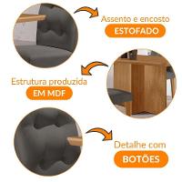 Mesa Olimpia 120 Mdf Com 4 Cadeiras Carol Veludo Grafite Naturalle - 6