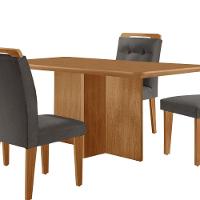 Mesa Olimpia 120 Mdf Com 4 Cadeiras Carol Veludo Grafite Naturalle - 8