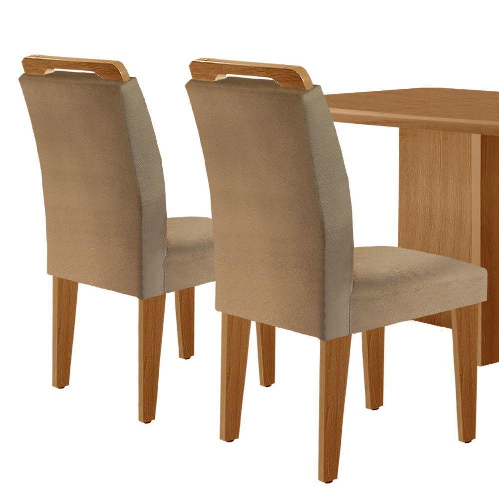 Mesa Olimpia 120 Mdf Canto Copo E Com 4 Cadeiras Carol Turim 07 Naturalle - 7