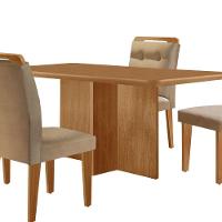 Mesa Olimpia 120 Mdf Canto Copo E Com 4 Cadeiras Carol Turim 07 Naturalle - 8