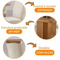 Mesa Olimpia 90 Mdf Com 4 Cadeiras Athenas Veludo Creme Naturalle - 6