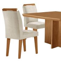 Mesa Olimpia 90 Mdf Com 4 Cadeiras Athenas Veludo Creme Naturalle - 7
