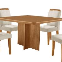 Mesa Olimpia 90 Mdf Com 4 Cadeiras Athenas Veludo Creme Naturalle - 8