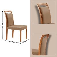 Mesa Ane 180 Tampo Com Vidro Laqueado Com 6 Cadeiras Livia Linho Palha Imbuia Natural Off White - 3