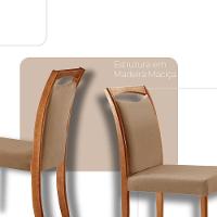 Mesa Ane 180 Tampo Com Vidro Laqueado Com 6 Cadeiras Livia Linho Palha Imbuia Natural Off White - 5