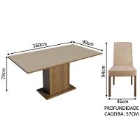 Kit Sala De Jantar Mesa 6 Cadeiras Rustic/Crema/Imperial Renata Madesa Rustic/Crema/Imperial - 9