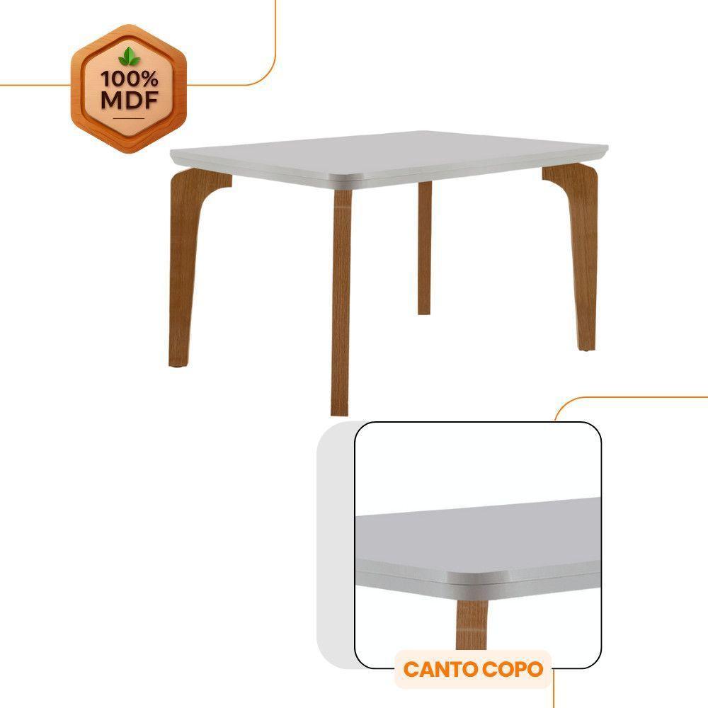 Conjunto Mesa Liz 120cm Em Mdf 4 Cadeiras Athenas Moderna Lin.grafite/off White/imbuia - 2