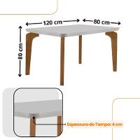 Conjunto Mesa Liz 120cm Em Mdf 4 Cadeiras Athenas Moderna Lin.grafite/off White/imbuia