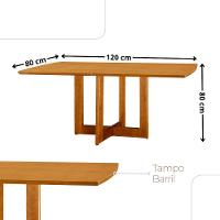 Mesa 120 Laminado Com 4 Cadeiras Malta Gold Moderna Mobília Brisa Imbuia Naturale