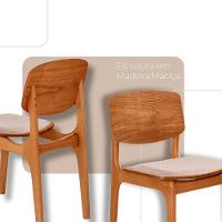 Mesa 120 Laminado Com 4 Cadeiras Malta Gold Moderna Mobília Brisa Imbuia Naturale - 5