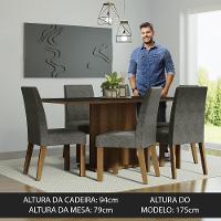 Kit Sala De Jantar Mesa 6 Cadeiras Rustic/Preto/Silver Renata Madesa Rustic/Preto/Silver - 9