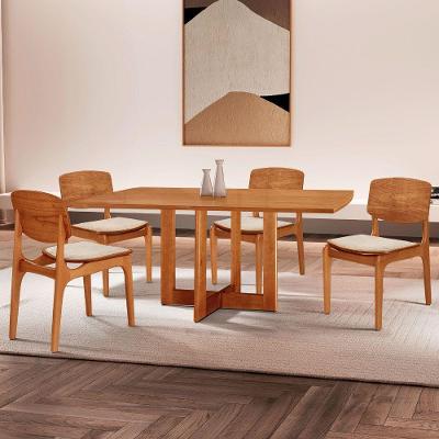 Mesa 120 Laminado Com 4 Cadeiras Malta Gold Moderna Mobília Linho Off White Imbuia Naturale