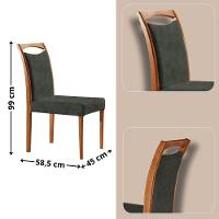 Mesa Ellis 180cm Tampo Laqueado Com Vidro Com 6 Cadeiras Munique Jade /off White/imbuia Nat - 3