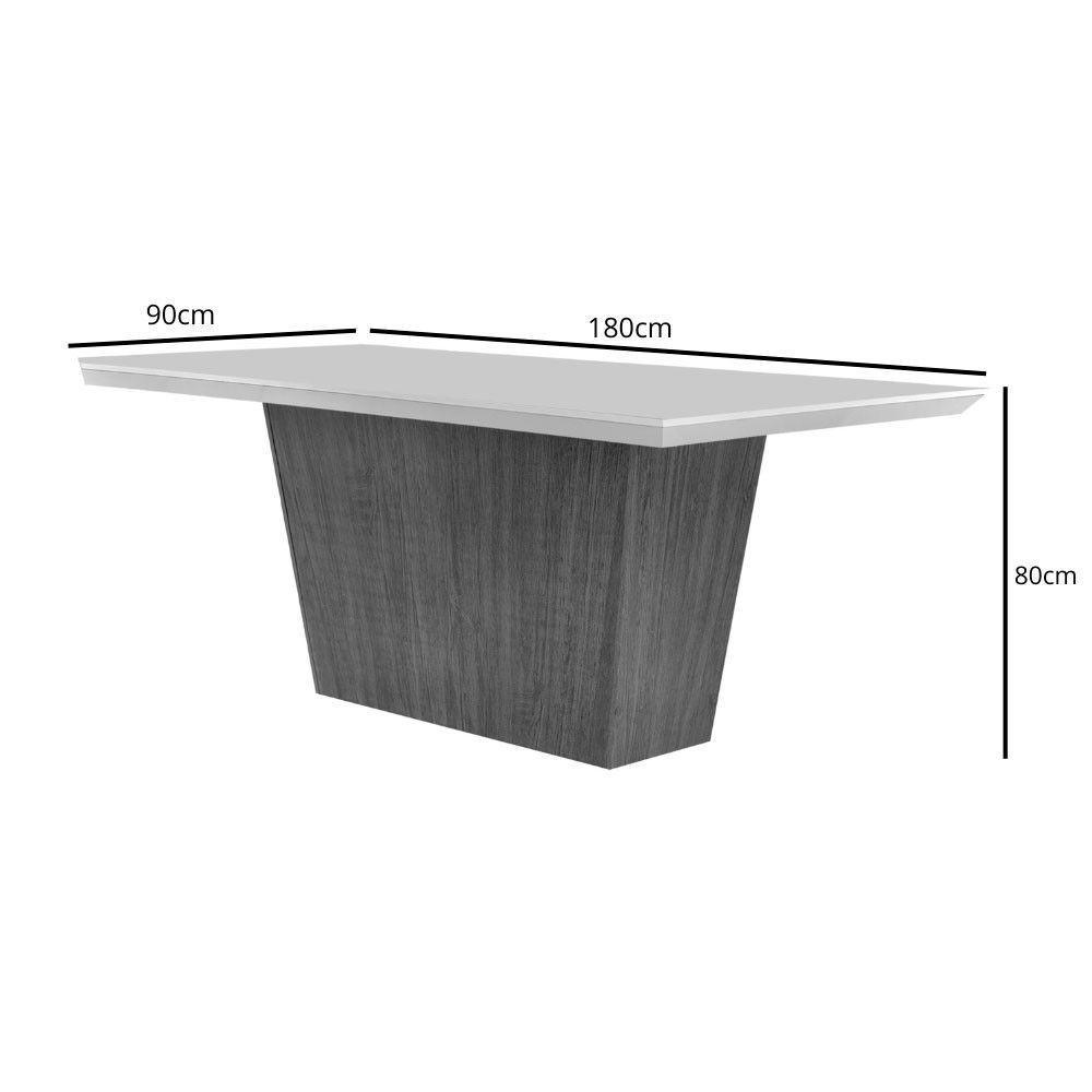 Conjunto Sala De Jantar Mesa Aida 180 Cm E 6 Cadeiras Lunara Vel.grafite Off White Imbuia Serig. Off - 2