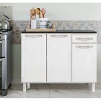 Balcão Triplo Esmeralda 3 Gavetas Com Tampo 820108 Telasul Branco - 2