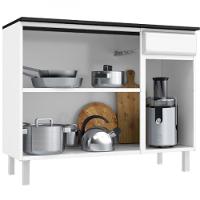 Balcão Triplo Esmeralda 3 Gavetas Com Tampo 820108 Telasul Branco - 3