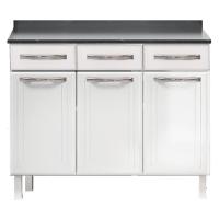 Balcão Triplo Esmeralda 3 Gavetas Com Tampo 820108 Telasul Branco - 4