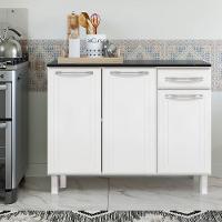 Balcão Triplo Smart Esmeralda 1 Gaveta Com Tampo Telasul Branco - 1