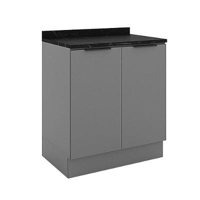 Balcão Lumina 80 Cm 2 Portas Com Tampo 917121-01 Telasul Cinza