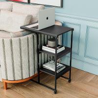 Mesa Escrivaninha Office Auxiliar Com Rodízios Em Aço E Mdf Preto/preto - 4