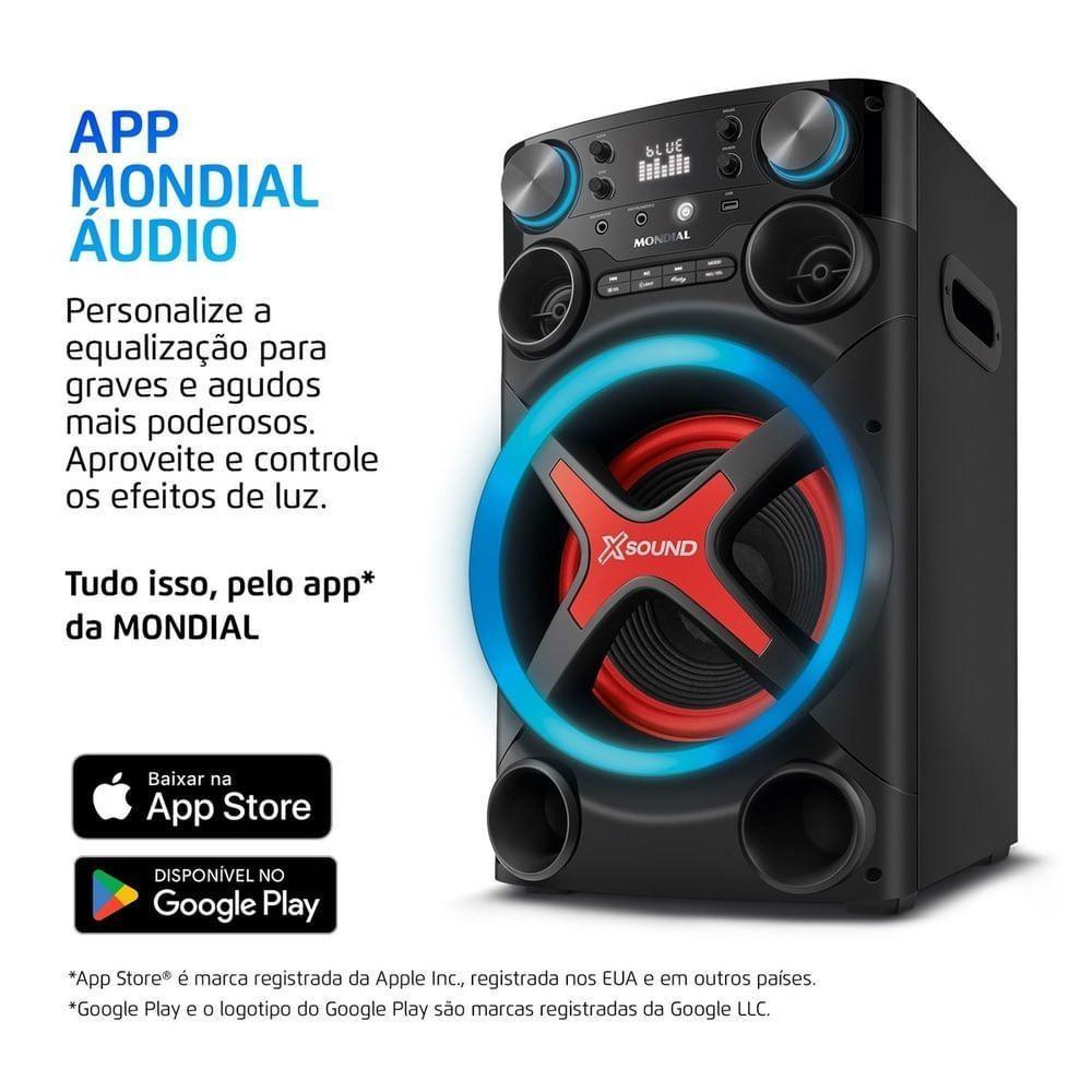 Torre De Som Mondial TM-1200-B Luzes Bluetooth 1200W RMS App Bivolt - 5