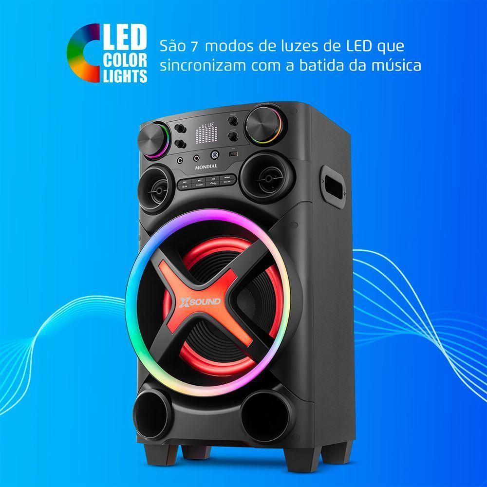 Torre De Som Mondial TM-1200-B Luzes Bluetooth 1200W RMS App Bivolt - 6