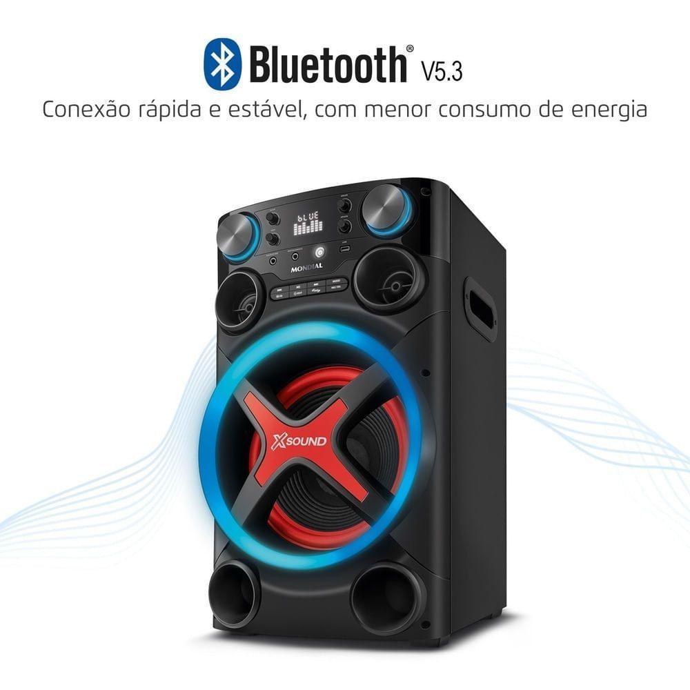 Torre De Som Mondial TM-1200-B Luzes Bluetooth 1200W RMS App Bivolt - 7