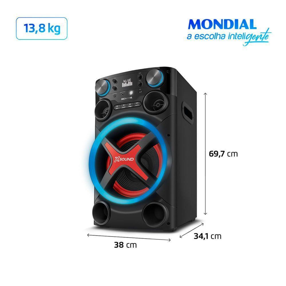 Torre De Som Mondial TM-1200-B Luzes Bluetooth 1200W RMS App Bivolt - 8