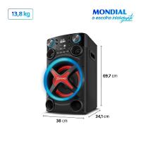 Torre De Som Mondial TM-1200-B Luzes Bluetooth 1200W RMS App Bivolt - 8