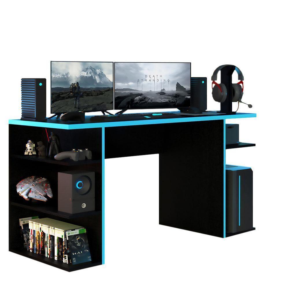 Mesa Computador Gamer Madesa 9409 - Preto/azul Preto - 7