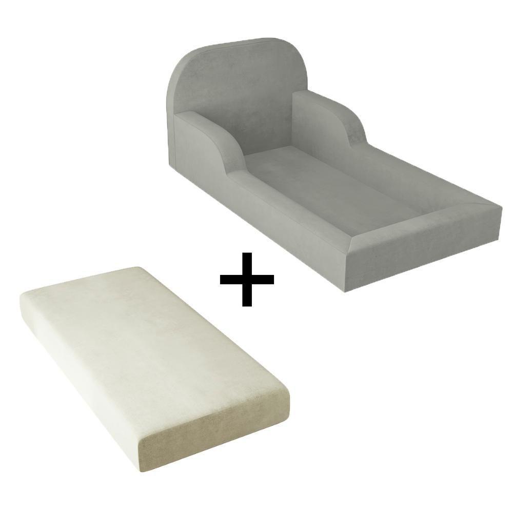 Cama Colchão Montessoriana Infantil Proteção Lateral Balaqui - Cinza Claro - 3