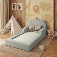 Cama Colchão Montessoriana Infantil Proteção Lateral Balaqui - Cinza Claro - 1