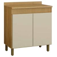 Balcão Dakota 80cm Em Mdp/mdf Com 2 Portas Vadelmóveis Cinamomo/off White - 1