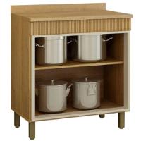 Balcão Dakota 80cm Em Mdp/mdf Com 2 Portas Vadelmóveis Cinamomo/off White - 2