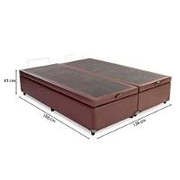 Cama Baú Casal 138 Bipartido Tecido Sintético Marrom Com Colchão De Espuma Tokio D33 Bege - 3