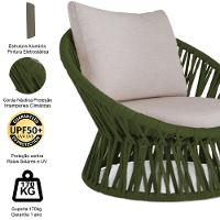 2 Poltrona área Externa Monza Alumínio Pintura Corda Náutica Verde Musgo - 3