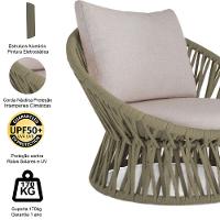 2 Poltrona área Externa Monza Alumínio Pintura Corda Náutica Rami - 3