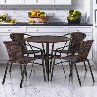 Kit 4 Cadeiras Alumínio E Mesa Tampo Varanda Jardim Piscina Argila - 2