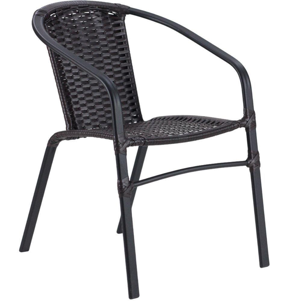 Kit 4 Cadeiras Alumínio E Mesa Tampo Varanda Jardim Piscina Tabaco - 3