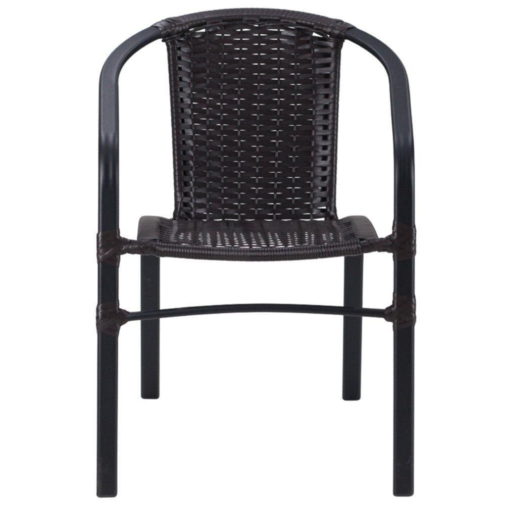 Kit 4 Cadeiras Alumínio E Mesa Tampo Varanda Jardim Piscina Tabaco - 4