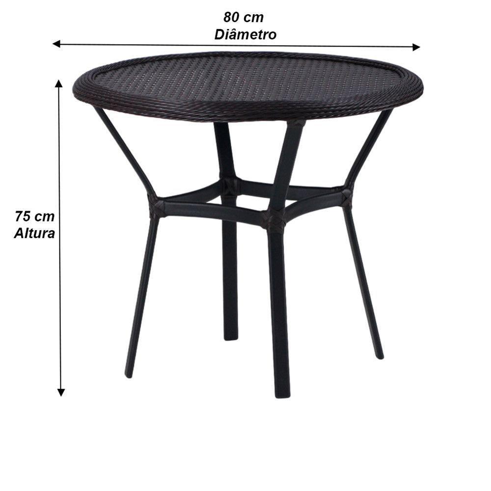 Kit 4 Cadeiras Alumínio E Mesa Tampo Varanda Jardim Piscina Tabaco - 6