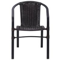 Kit 4 Cadeiras Alumínio E Mesa Tampo Varanda Jardim Piscina Tabaco