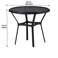 Kit 4 Cadeiras Alumínio E Mesa Tampo Varanda Jardim Piscina Tabaco - 6